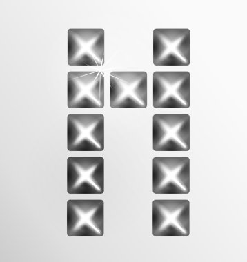 Soyut yaratıcı yazı tipi. H harfi.