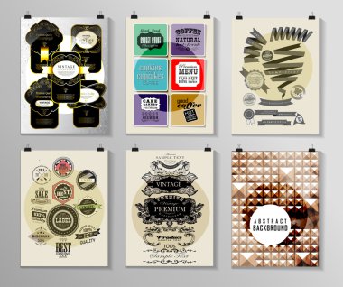 Afiş, el ilanı, broşür tasarım şablonları kümesi