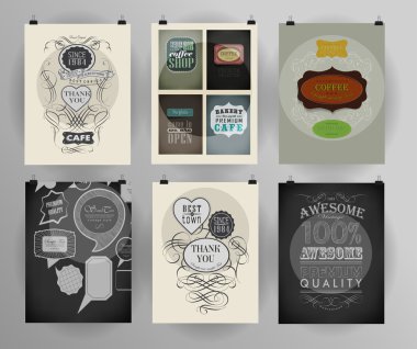 Afiş, el ilanı, broşür tasarım şablonları kümesi