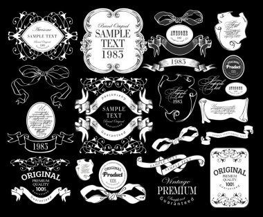 Tasarım için kaligrafik ögeler kümesi