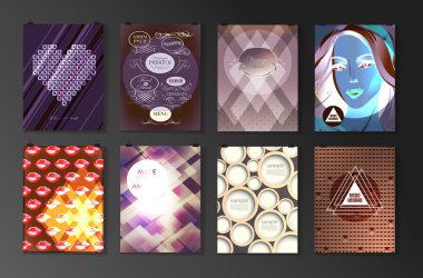 Afiş, el ilanı, broşür tasarım şablonları kümesi