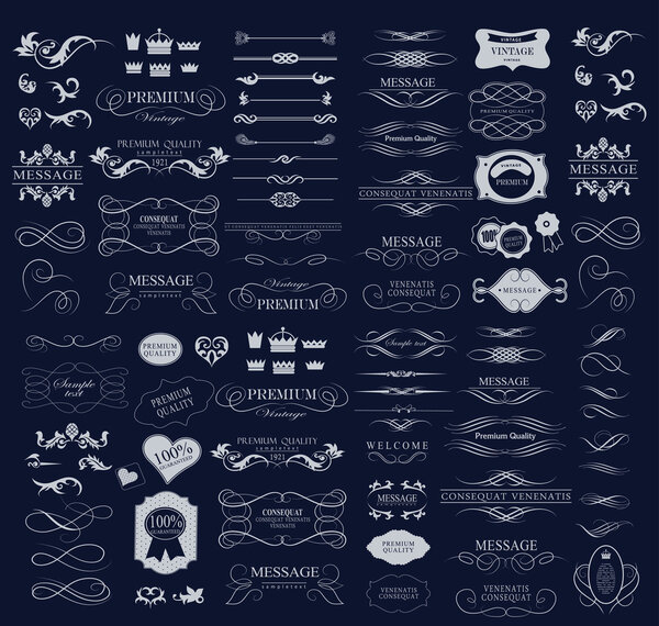 Set of calligraphic elements for design