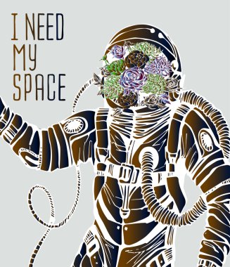 Uzay kavramı ile astronot 