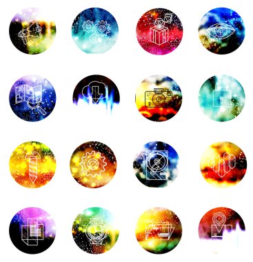  web ve mobil uygulaması için evrensel modern simgeler