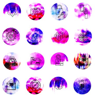  web ve mobil uygulaması için evrensel modern simgeler