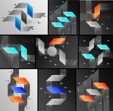 oklar satırları infographics seti