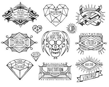 Soyut retro vintage etiketleri, insignias. 