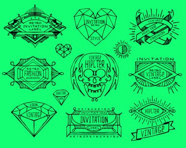 Soyut retro vintage etiketleri, insignias. 