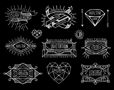 Soyut retro vintage etiketleri, insignias. 