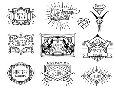 Soyut retro vintage etiketleri, insignias. 
