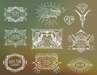 Soyut retro vintage etiketleri, insignias. 