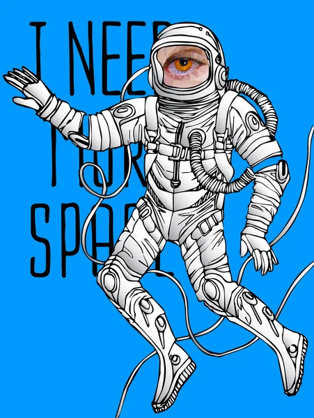 Concept spatial avec astronaute — Image vectorielle