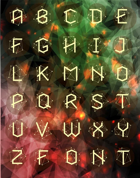 Geometriska teckensnitt. Kreativa alfabetet. Typografiska Set. — Stock vektor