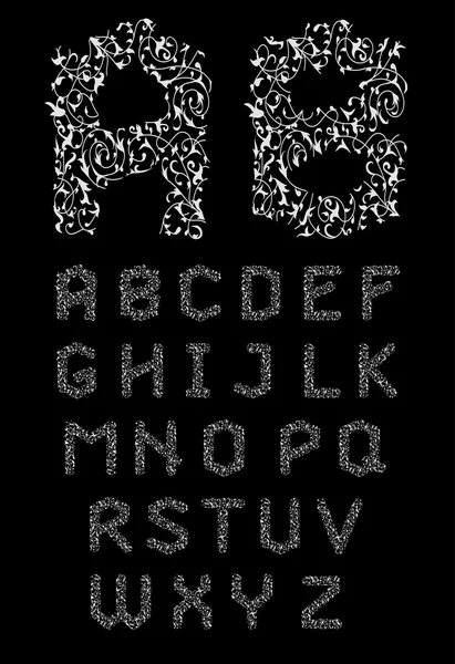 Kalligrafiska alfabetet. Designelement — Stock vektor