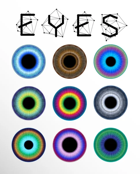 Colección de ojos, pupila humana — Archivo Imágenes Vectoriales