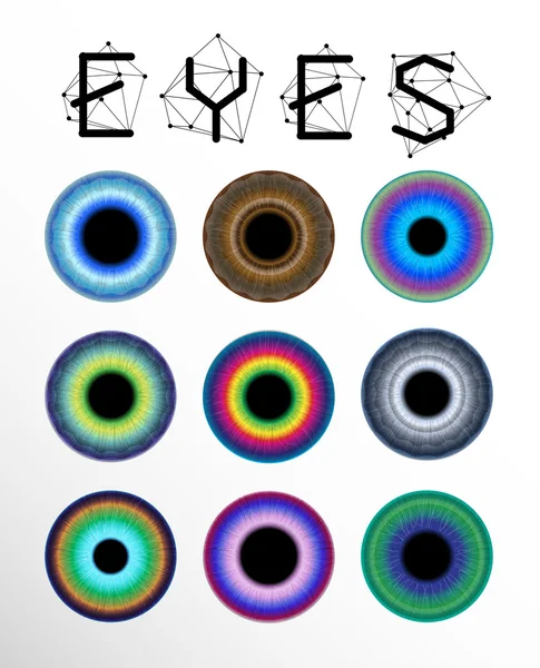 Collection des yeux, pupille humaine — Image vectorielle