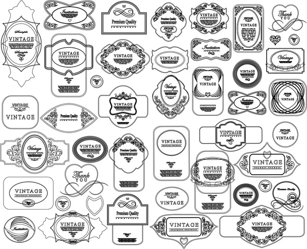 Set rubans vintage rétro et étiquette — Image vectorielle