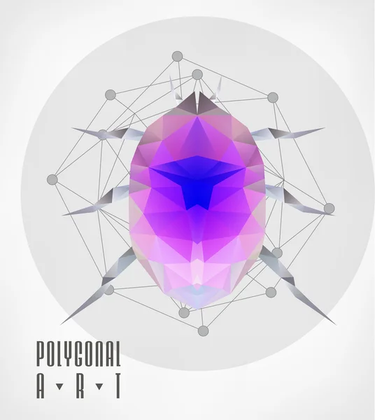 Ladybird polygonal — Stock Vector