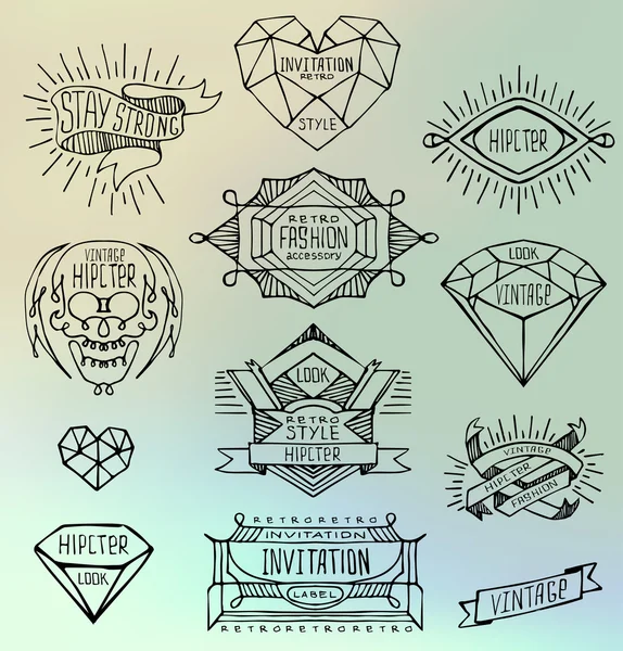 Étiquettes vintage rétro abstraites, insignes . — Image vectorielle