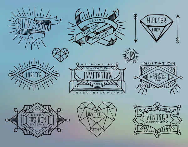Soyut retro vintage etiketleri, insignias. 