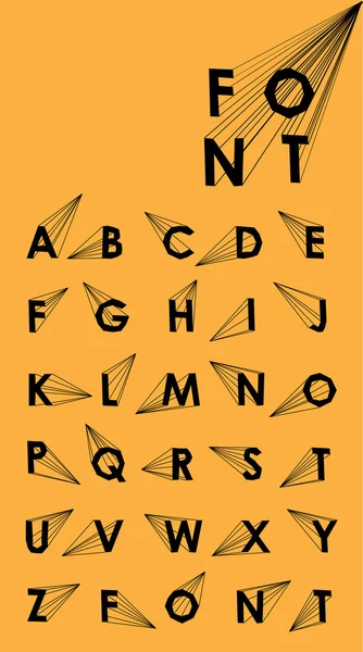 Poly alphabet low poly Wire Vector avec ombre — Image vectorielle