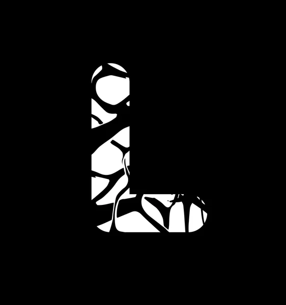 Vektör alfabesi ve genel tipografi. L harfi. — Stok Vektör
