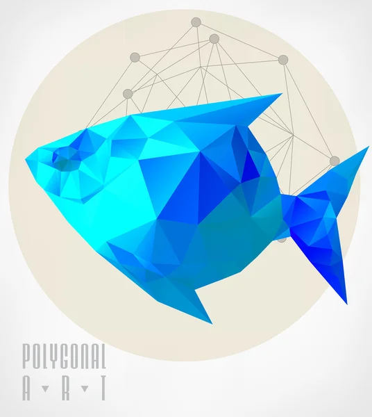 Abstract polygonal fish — Stock Vector