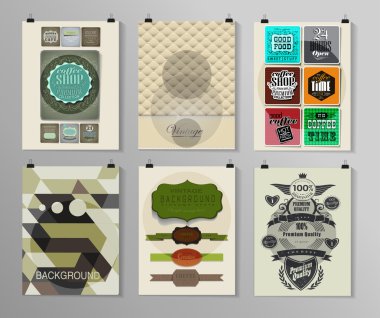 Afiş, el ilanı, broşür tasarım şablonları kümesi