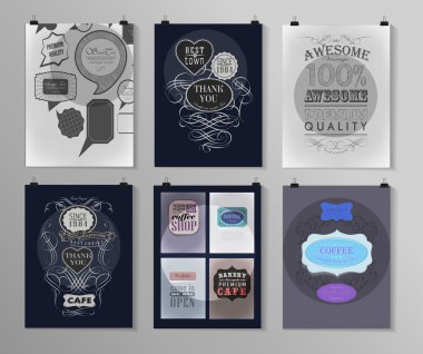 Afiş, el ilanı, broşür tasarım şablonları kümesi