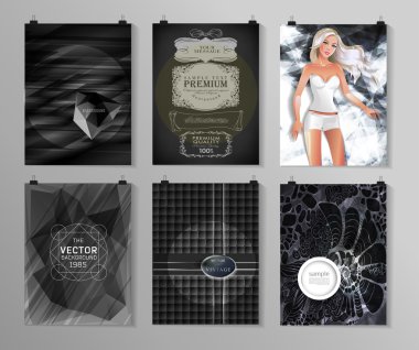 Afiş, el ilanı, broşür tasarım şablonları kümesi