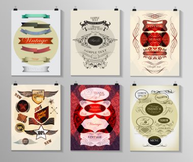 Afiş, el ilanı, broşür tasarım şablonları kümesi