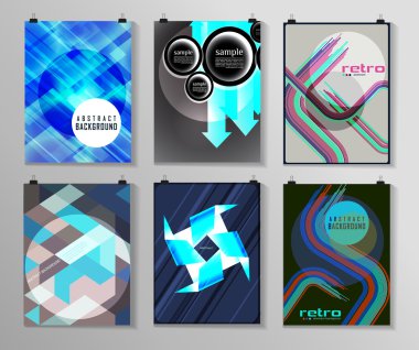 Afiş, el ilanı, broşür tasarım şablonları kümesi