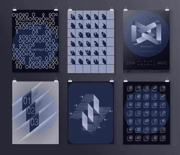 Afiş, el ilanı, broşür tasarım şablonları kümesi