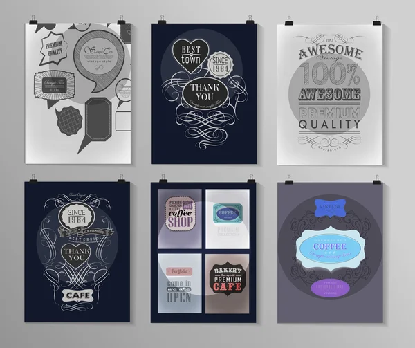 Afiş, el ilanı, broşür tasarım şablonları kümesi