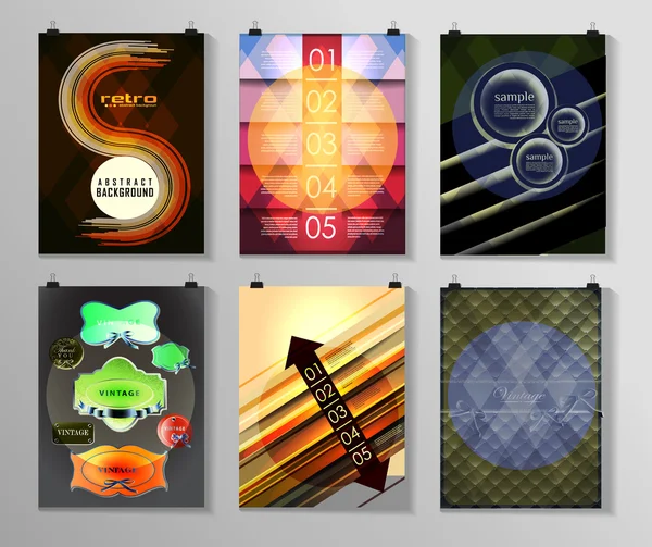 Afiş, el ilanı, broşür tasarım şablonları kümesi