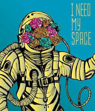 Uzay kavramı ile astronot 