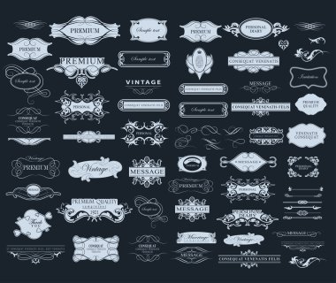 Tasarım için kaligrafik ögeler kümesi
