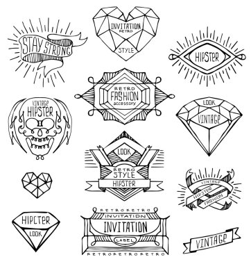 Soyut retro vintage tasarım