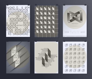 Afiş, el ilanı, broşür tasarım şablonları kümesi