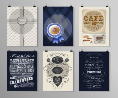 Afiş, el ilanı, broşür tasarım şablonları kümesi