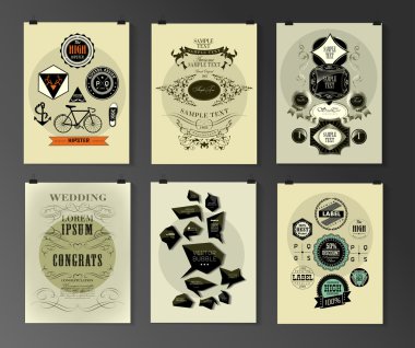 Afiş, el ilanı, broşür tasarım şablonları kümesi