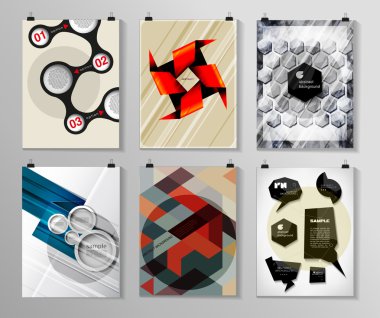 Afiş, el ilanı, broşür tasarım şablonları kümesi