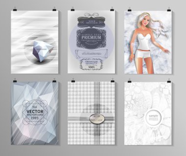 Afiş, el ilanı, broşür tasarım şablonları kümesi
