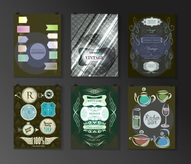 Afiş, el ilanı, broşür tasarım şablonları kümesi