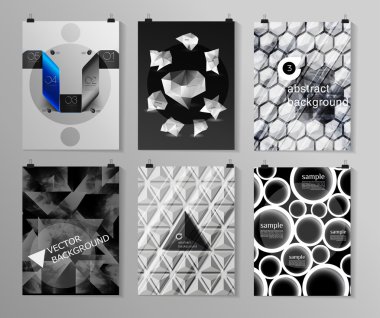 Afiş, el ilanı, broşür tasarım şablonları kümesi