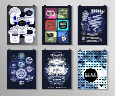 Afiş, el ilanı, broşür tasarım şablonları kümesi