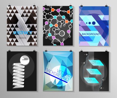 Afiş, el ilanı, broşür tasarım şablonları kümesi