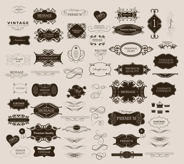 Conjunto de elementos caligráficos para projeto — Vetor de Stock