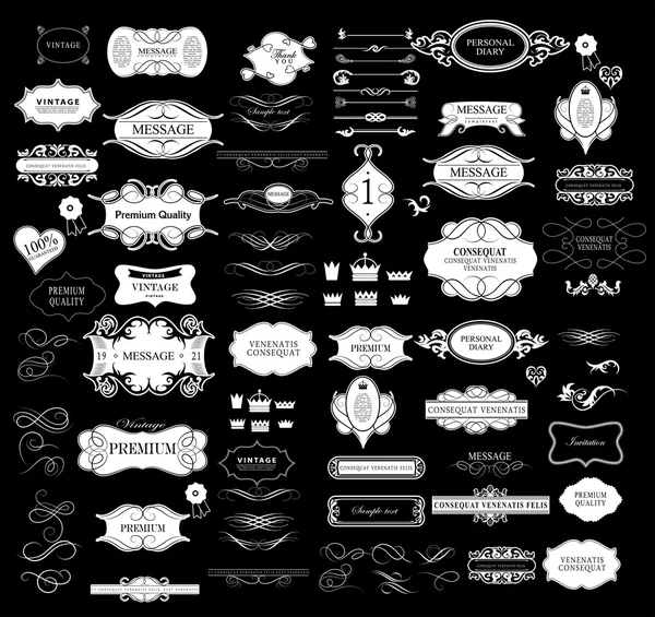 Set van kalligrafische elementen voor ontwerp — Stockvector