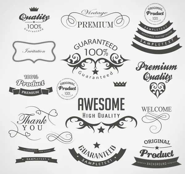 Set of calligraphic elements for design — Stock Vector